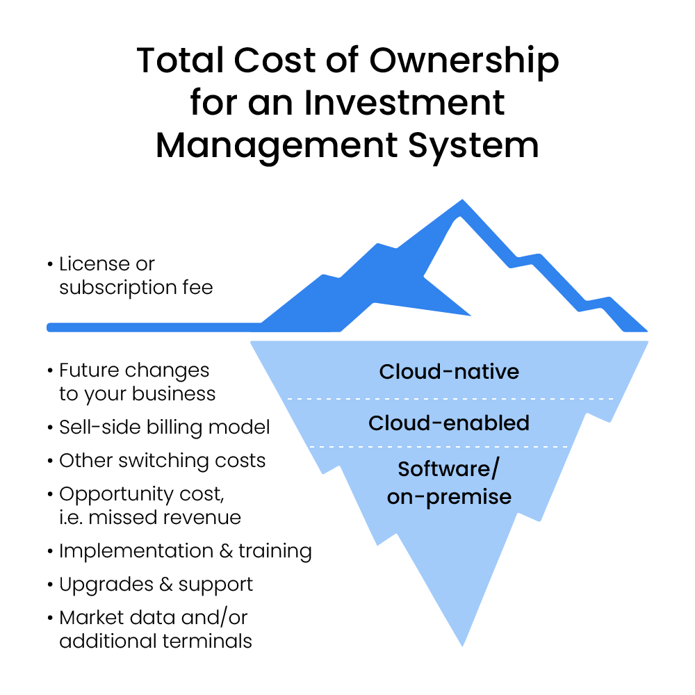 Transparent and hidden costs for a portfolio management system